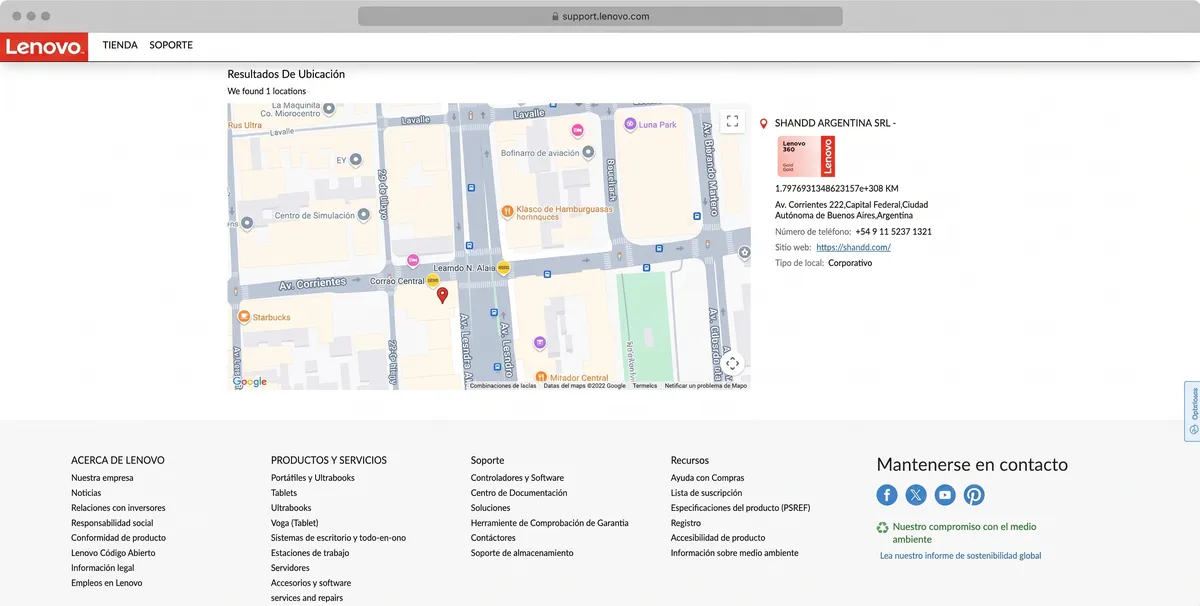 Shandd en el buscador de partners de Lenovo