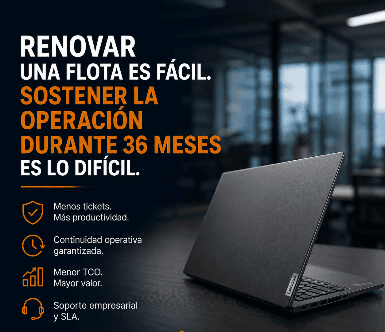 Laptop Dell en oficina moderna, distribuidor oficial de Dell en España.
